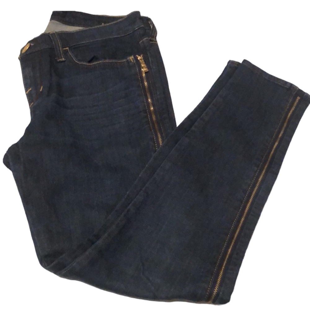 Rock & Republic size 8 jeans dark rinse stretch skinny full length zipper